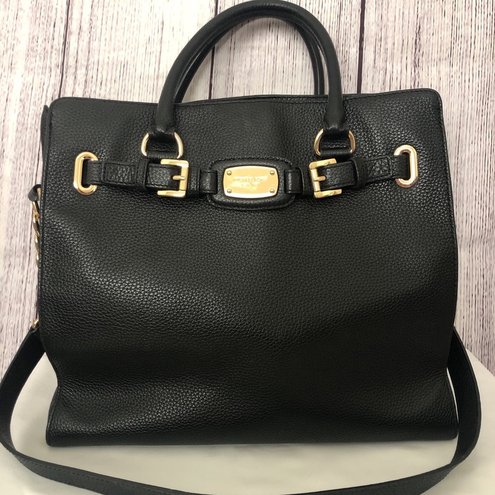 Michael Kors Large Black Hamilton Handbag EUC